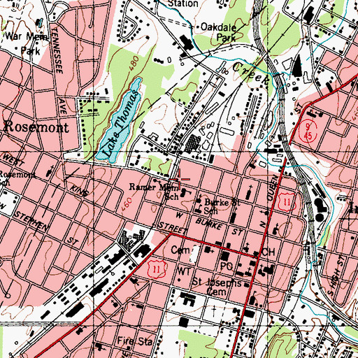 Topographic Map of Mount Zion African Methodist Episcopal Church, WV