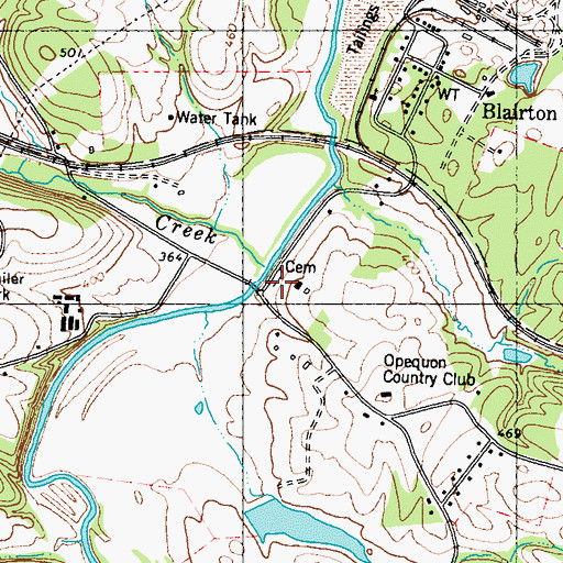 Topographic Map of Old Stone Bridge Cemetery, WV