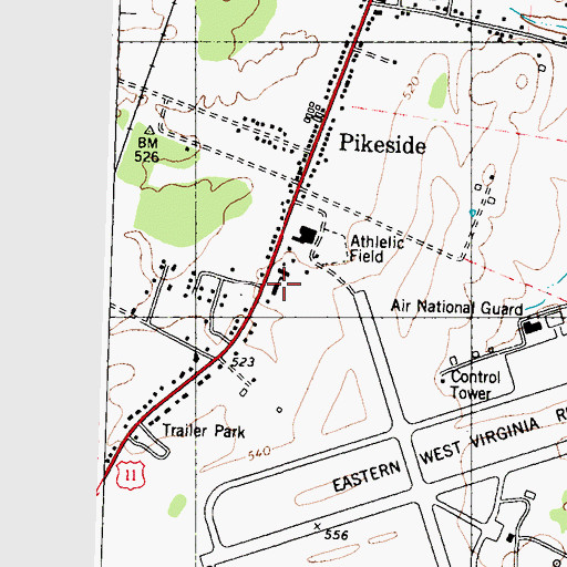 Topographic Map of Pikeside Learning Center, WV