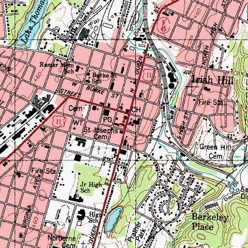 Topographic Map of Saint Josephs Roman Catholic Church, WV