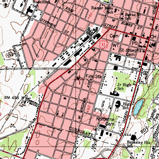 Topographic Map of Saint Lukes Evangelical United Brethren in Christ Church, WV
