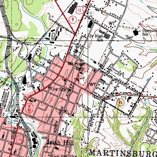 Topographic Map of Second Southern Baptist Church, WV
