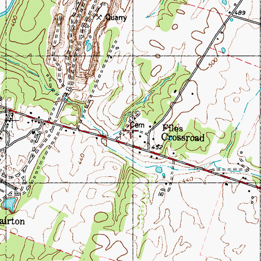 Topographic Map of Smoketown Cemetery, WV