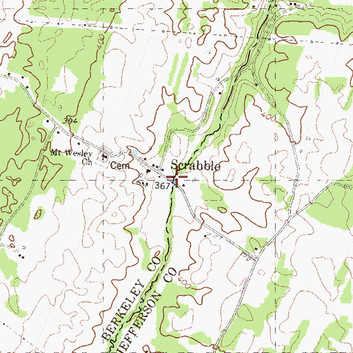 Topographic Map of Snyders Mill (historical), WV