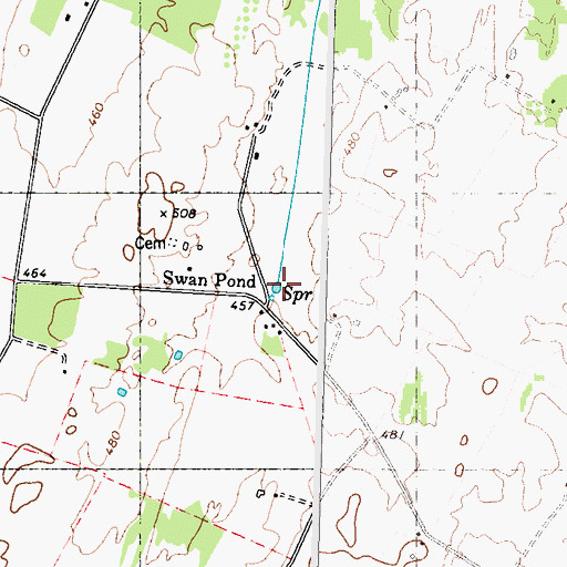 Topographic Map of Swan Pond, WV