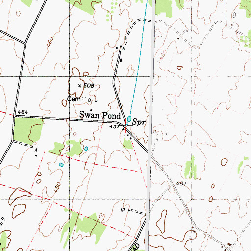 Topographic Map of Swan Pond Manor Historic District, WV