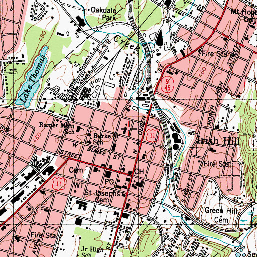Topographic Map of Trinity United Methodist Church, WV