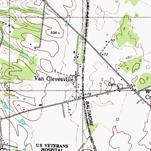 Topographic Map of Vanclevesville School (historical), WV