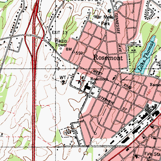 Topographic Map of Westview Baptist Church, WV