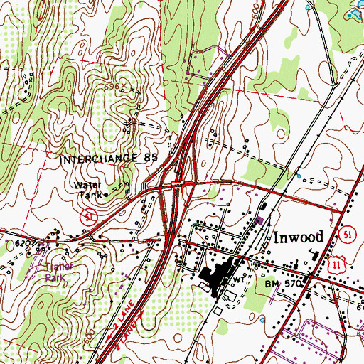 Topographic Map of Interchange 5, WV
