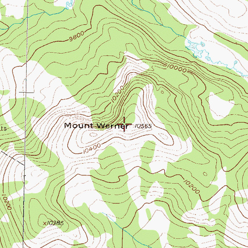 Topographic Map of Mount Werner, CO