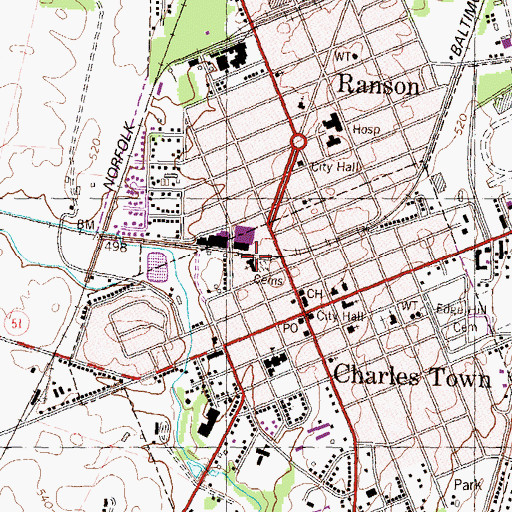 Topographic Map of Asbury United Methodist Church, WV
