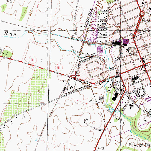 Topographic Map of Eagle Avenue School (historical), WV