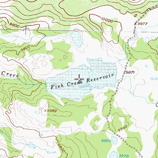 Topographic Map of Fish Creek Reservoir, CO