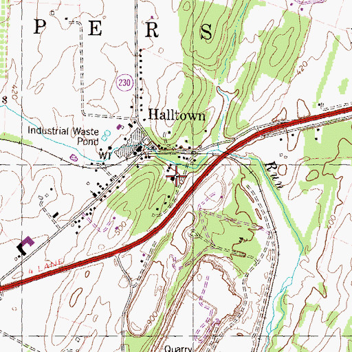 Topographic Map of Halltown Presbyterian Church, WV