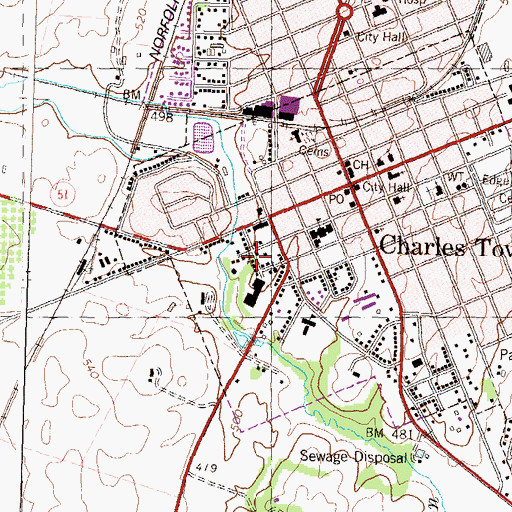 Topographic Map of House of Prayer Church of God, WV