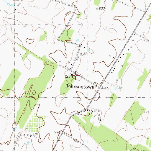 Topographic Map of Johnsontown Cemetery, WV