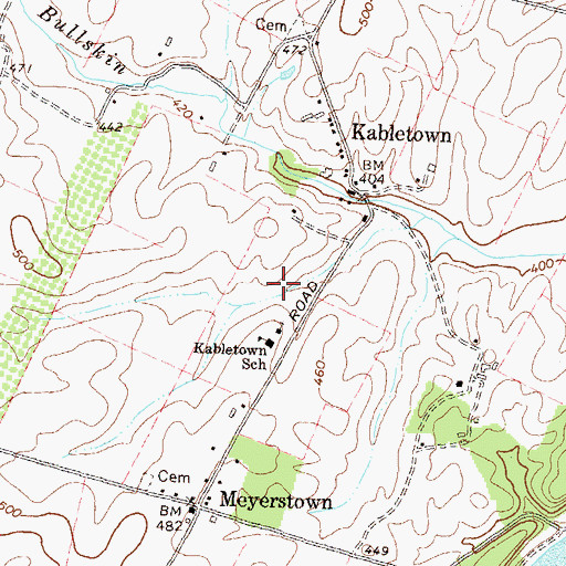 Topographic Map of Kabletown Church, WV