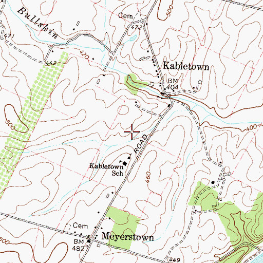 Topographic Map of Kabletown Churchyard Cemetery, WV