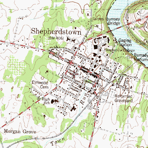 Topographic Map of New Street United Methodist Church, WV