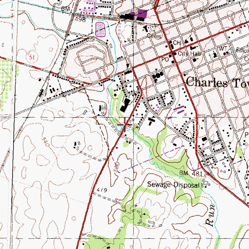Topographic Map of Rutherford Mill (historical), WV