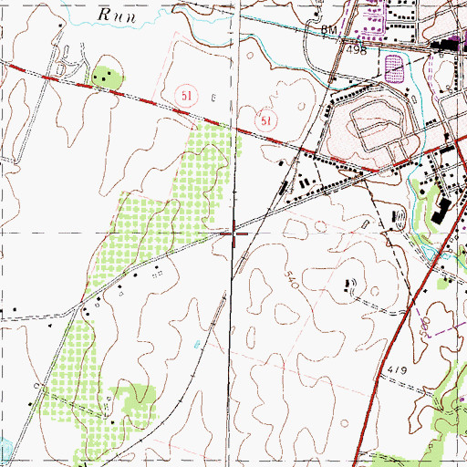 Topographic Map of Saint Georges Chapel (historical), WV