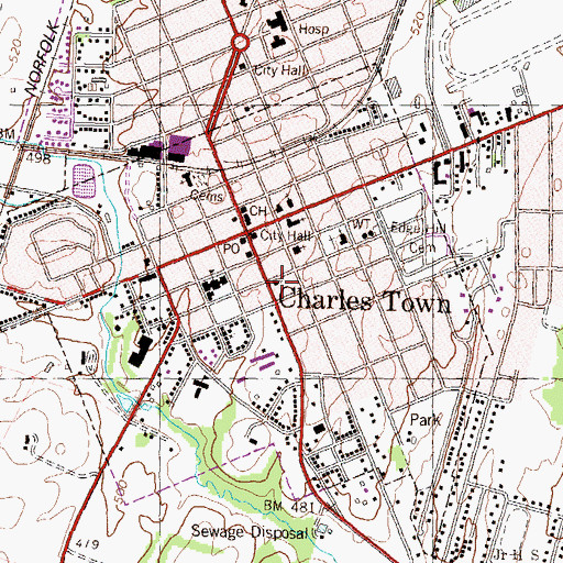 Topographic Map of Saint James Catholic Church, WV