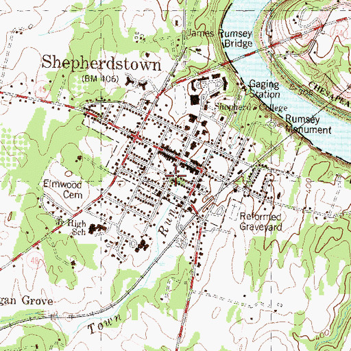 Topographic Map of Saint Peters Lutheran Church, WV