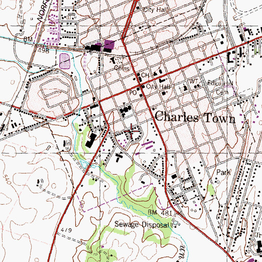 Topographic Map of Saint Phillips Episcopal Church, WV