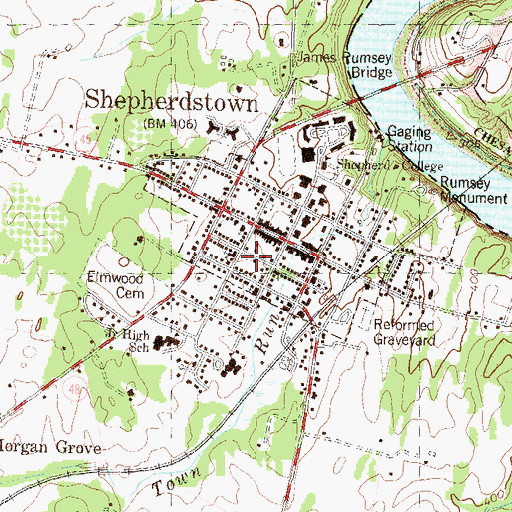 Topographic Map of Shepherds Graveyard, WV