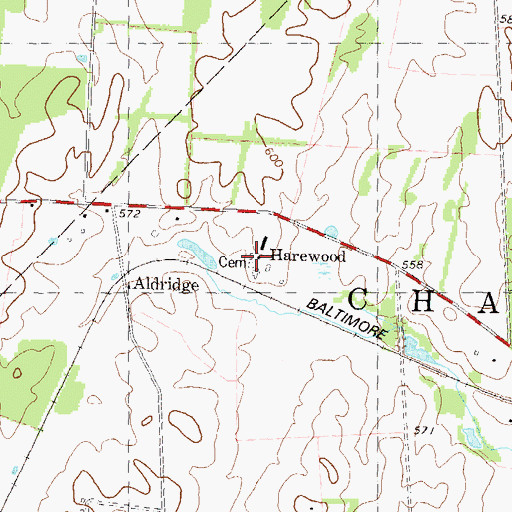 Topographic Map of Washington Burial Ground, WV