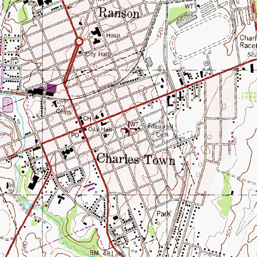 Topographic Map of Zion Episcopal Church, WV