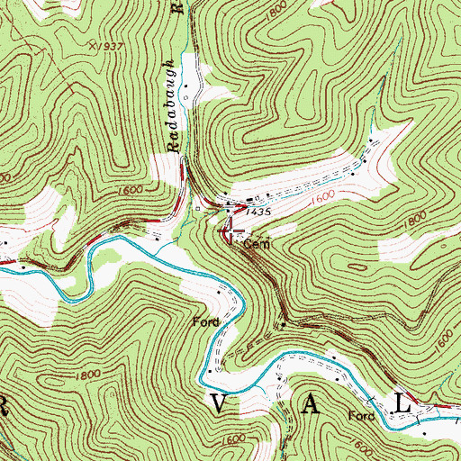 Topographic Map of Beulah School (historical), WV