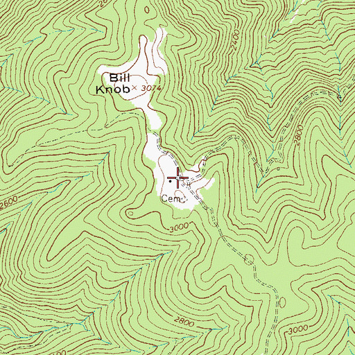 Topographic Map of Bill Knob School (historical), WV