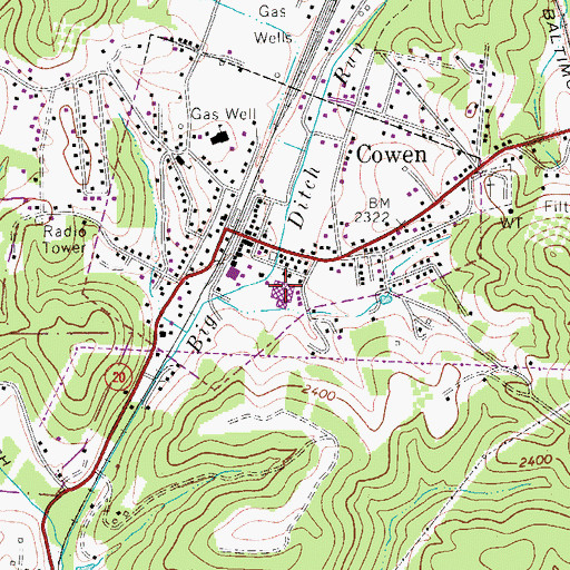 Topographic Map of Glade Elementary School, WV