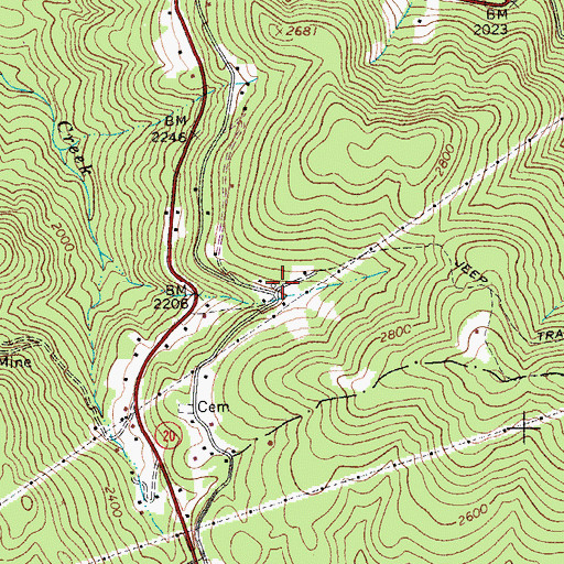 Topographic Map of Kingfisher School (historical), WV