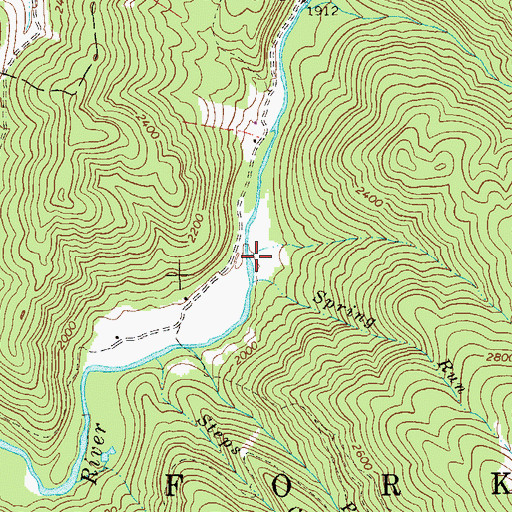 Topographic Map of Middle Run, WV