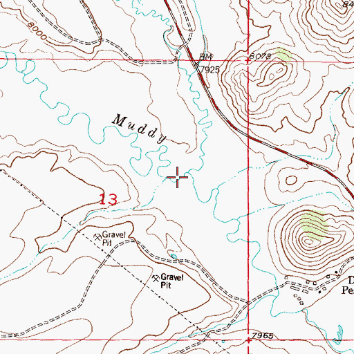 Topographic Map of Little Muddy Creek, CO