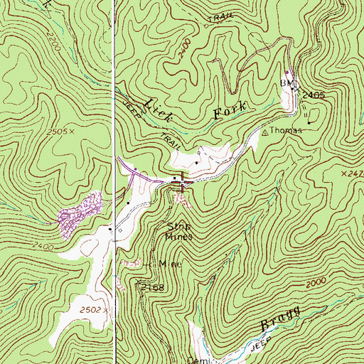 Topographic Map of Mount Thomas School (historical), WV