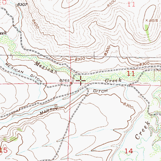 Topographic Map of South Fork Mexican Creek, CO