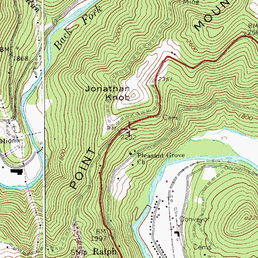 Topographic Map of Saint Marys School (historical), WV
