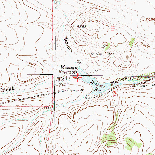 Topographic Map of Middle Fork Mexican Creek, CO