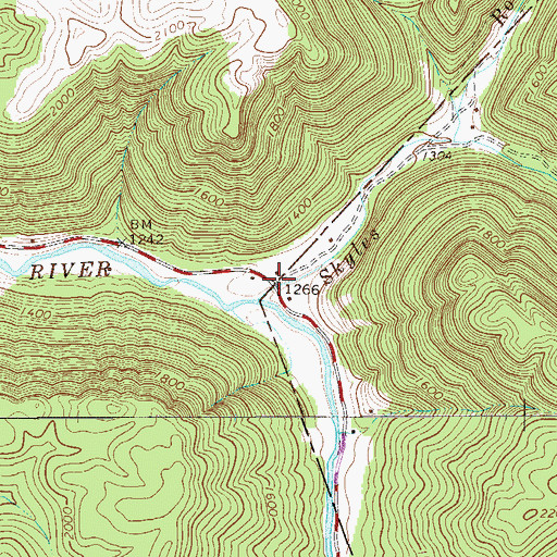 Topographic Map of Skyles (historical), WV