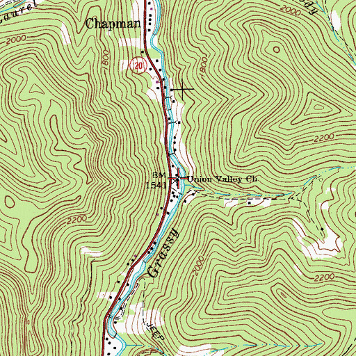 Topographic Map of Snuffville School (historical), WV