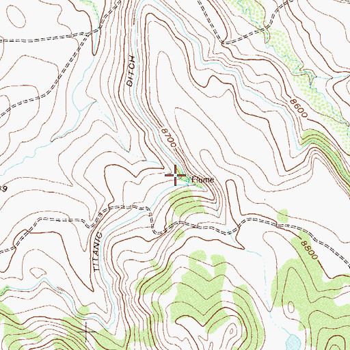 Topographic Map of Titantic Ditch, CO