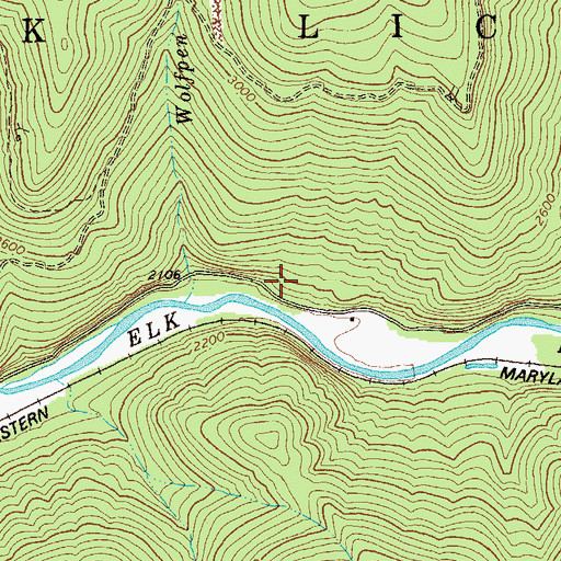 Topographic Map of Upper Elk School (historical), WV