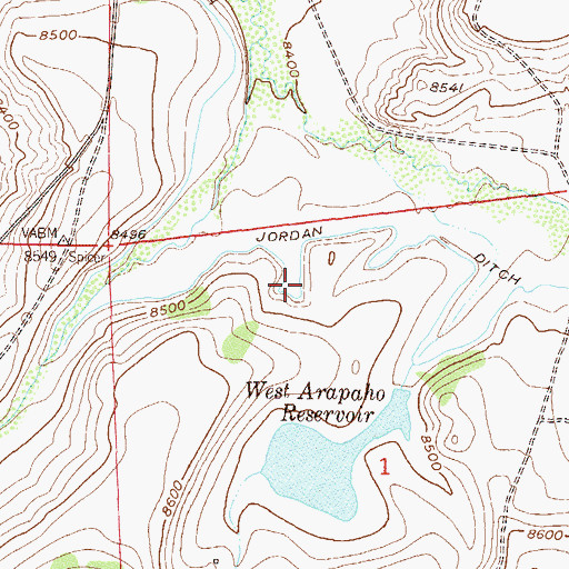 Topographic Map of Jordan Ditch, CO