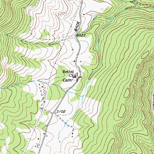 Topographic Map of Bethel Cemetery, WV