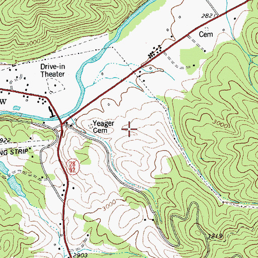 Topographic Map of Camp Bartow (historical), WV