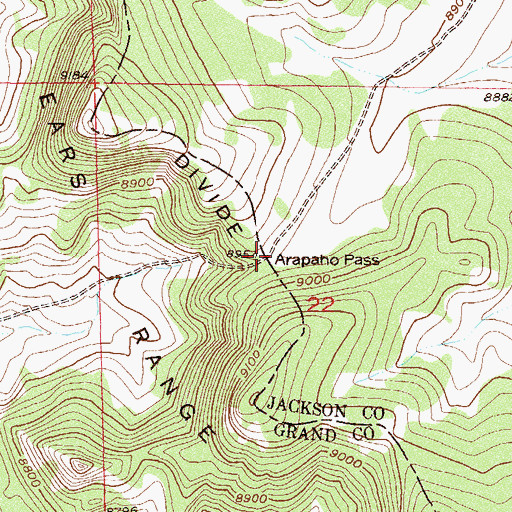 Topographic Map of Arapaho Pass, CO